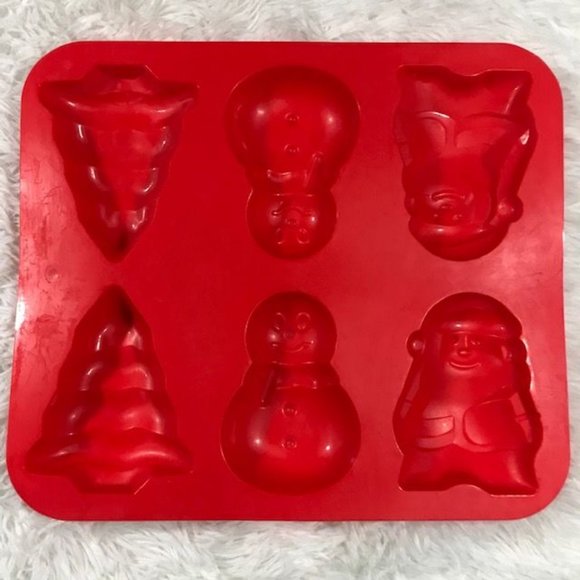 Holiday Snowman Santa Christmas Tree Snowflake Cake Soap Silicon Molds Set - Picture 2 of 14